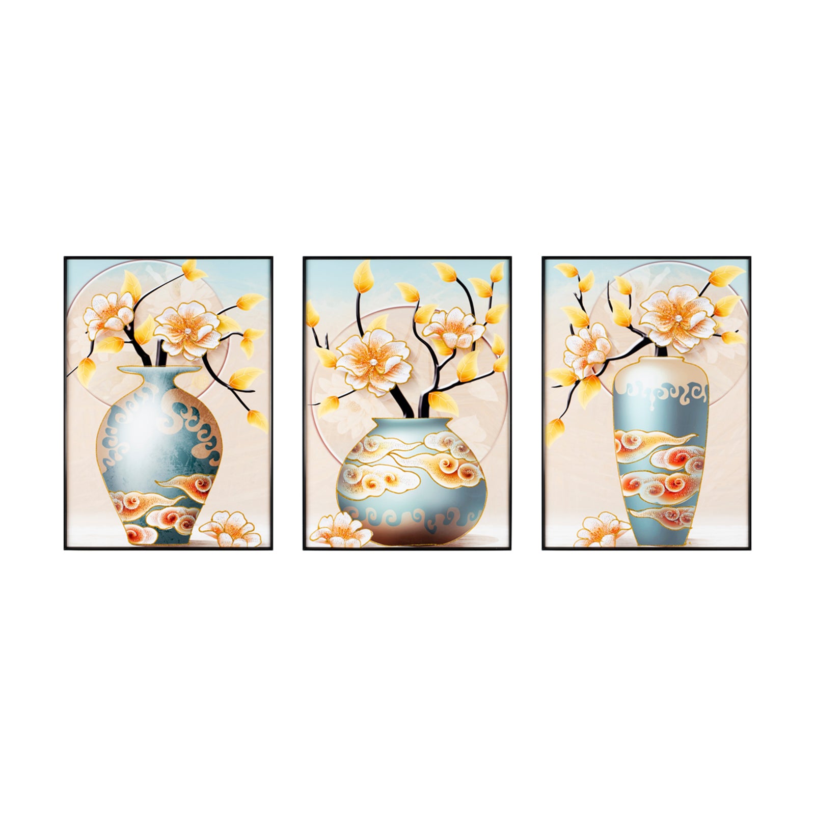 Asian-Inspired Vases with Flowers (discounted £240)